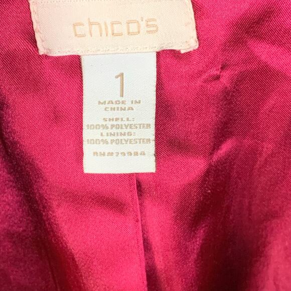 Chico's Velvet Cocoon Victoria Black Faux Fu Dolman Sleeve Jacket -Size 1 (M/8) - Picture 4 of 6